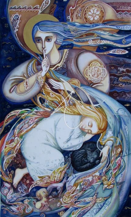 Autumn Dance - Watercolor artwork by Ana Chemikos, size 24" x 18"