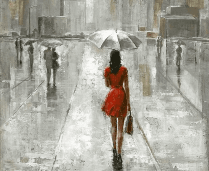 The Umbrella Girl III - Acrylic Painting by Ana Chemikos